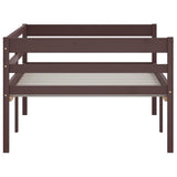 Bed Frame Dark brown Solid Pine wood Single Durable Bed Frame 322054