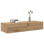 ZNTS Wall Shelf with Drawers Artisian Oak 100x36x19 cm Engineered Wood 859994