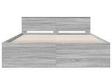 Bed Frame Grey Sonoma 160 x 200 cm Engineered Wood 3408562