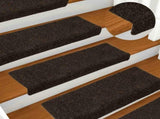 Stair Mats Self-adhesive 15 pcs 65x21x4 cm Dark Brown Rectangular Edge 326187