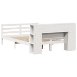 ZNTS Bookcase Bed without Mattress White 160x200 cm Solid Wood Pine 3322208