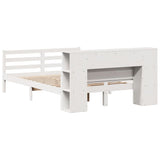 ZNTS Bookcase Bed without Mattress White 160x200 cm Solid Wood Pine 3322208