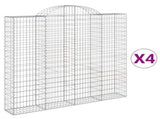 Arched Gabion Baskets 4 pcs 200x30x180/200 cm Galvanised Iron 3146196