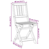 Garden Chair Folding 4 pcs Oil Natural 40 x 42 x 85 cm 3324840