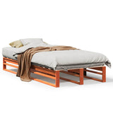 Bed Frame without Mattress Wax Brown 100x200 cm Solid Wood Pine 850838