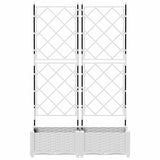 Garden Planter 2 pcs White 80 x 40 x 125.5 cm Plastic 42002905