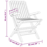 Garden Dining Set Teak Solid teak wood Medium Foldable 3155005