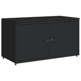 Garden Storage Cabinet Black 110x55x60.5 cm Poly Rattan 365567