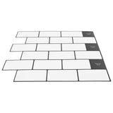Subway Tile 50 pcs White Black 30 x 30 cm Polyurethane and PET 42046125