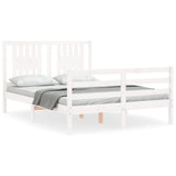 Bed Frame without Mattress White 140x190 cm Solid Wood 3194552