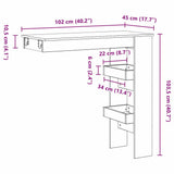 Wall Bar Table Black Oak 102 x 45 x 103.5 cm Engineered Wood 862748