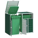 Wheelie Bin Storage for Double Bins Green 144x81x113 cm Steel 4006175