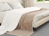 Throw Blanket Camel 220 x 240 cm Fleece 42016979