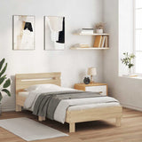 Bed Frame without Mattress with Headboard Sonoma Oak 100x200 cm 838528