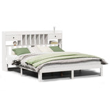Bookcase Bed without Mattress White 180x200cm Solid Wood Pine 3322608