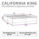 Bed Frame without Mattress White California King Faux Leather 347286