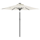 Garden Parasol with LEDs and Steel Pole White 225x225x212cm 4005066