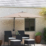 Garden Parasol Taupe 248.5 x 247.5 x 160 cm Polyester and Steel 42003238