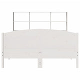 ZNTS Bookcase Bed without Mattress White 120x200cm Solid Wood Pine 3323108