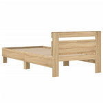 ZNTS Bed Frame with Headboard Sonoma Oak 100x200 cm Engineered wood 838528