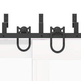 Sliding Door Hardware Kit 183 cm Steel Black 3295737