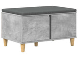 Hall Bench with Cushion with Door Concrete Grey 60 x 38 x 46 cm 891523