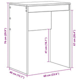 Desk Concrete Grey 60 x 40 x 76 cm 869373