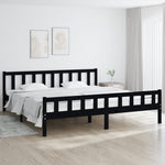 Bed Frame without Mattress Black Solid Wood 200x200 cm 810703