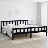 Bed Frame without Mattress Black Solid Wood 200x200 cm 810703