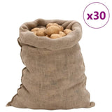 Jute Sacks 30 pcs 60x105 cm 100% Jute 220 gsm 155805