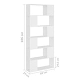 Book Cabinet Room Divider White 80x24x186 cm Engineered Wood 809152