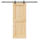 Sliding Door NARVIK Natural and Black 85 x 210 cm 3445331