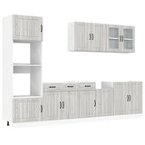 7 Piece Kitchen Cabinet Set Kalmar Grey Sonoma Engineered Wood 3314747