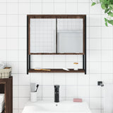 Bathroom Mirror Cabinet Brown Oak 60x16x60 cm Engineered Wood 842425