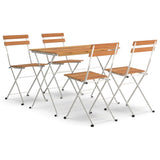5 Piece Folding Bistro Set Solid Wood Acacia and Steel 3152100