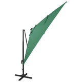 Cantilever Garden Parasol Green Polyester Large Rotatable 312345
