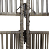 Room Divider 5 Panels Grey Poly Rattan 365398