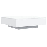 Coffee Table with LED Lights White 100x100x31 cm 836602