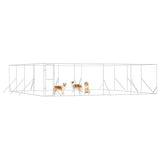 Outdoor Dog Kennel Silver 8x8x2 m Galvanised Steel 3190464