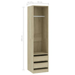 Wardrobe with Drawers Sonoma Oak 50x50x200 cm Engineered Wood 800615