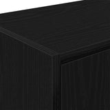 Garage Wall Cabinet Black Engineered Wood 860645