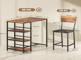 Three-Piece Compact Bar Table Set - Brown/Black T3398P423901