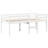 High Sleeper Bed without Mattress White 75x190 cm Small Single Solid Wood Pine 3281984