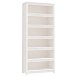 ZNTS Book Cabinet White 80x35x183 cm Solid Wood Pine 821695