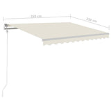 Manual Retractable Awning with Posts 3.5x2.5 m Cream 3069917