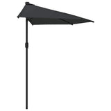 312500 Balcony Parasol with Aluminium Pole Black 270x144x222 cm Half