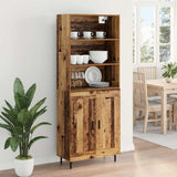 Highboard Old Wood 69.5 x 34 x 180 cm Engineered Wood and Glass 3415778