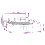 Bed Frame without Mattress White Solid Wood Pine Double 810123
