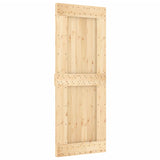 Sliding Door with Hardware Set 80x210 cm Solid Wood Pine 3203091