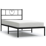Metal Bed Frame without Mattress with Headboard Black 100x190cm 355457